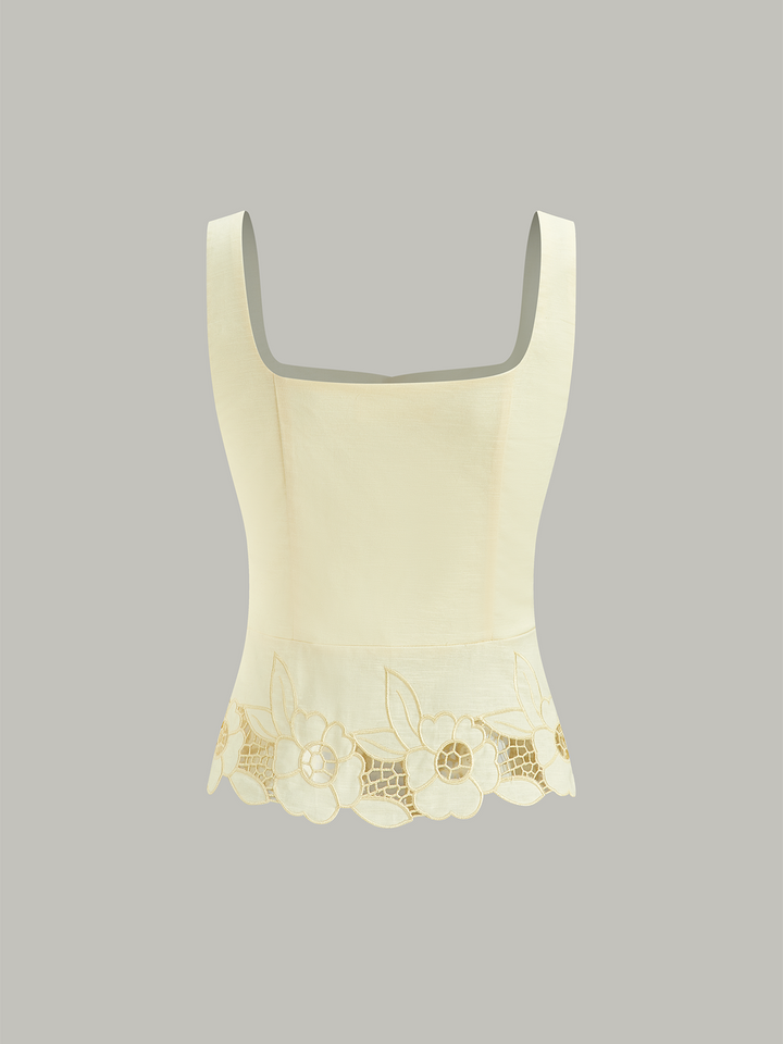 Leinen & Baumwolle Bestickte Tanktop