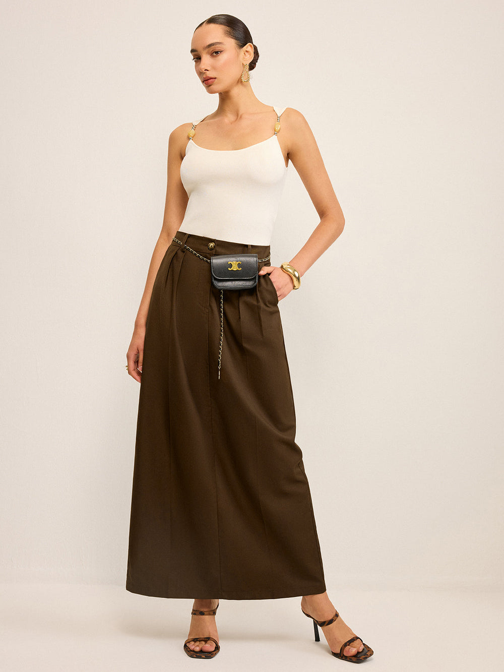 Tasche Maxirrock mit hoher Taille