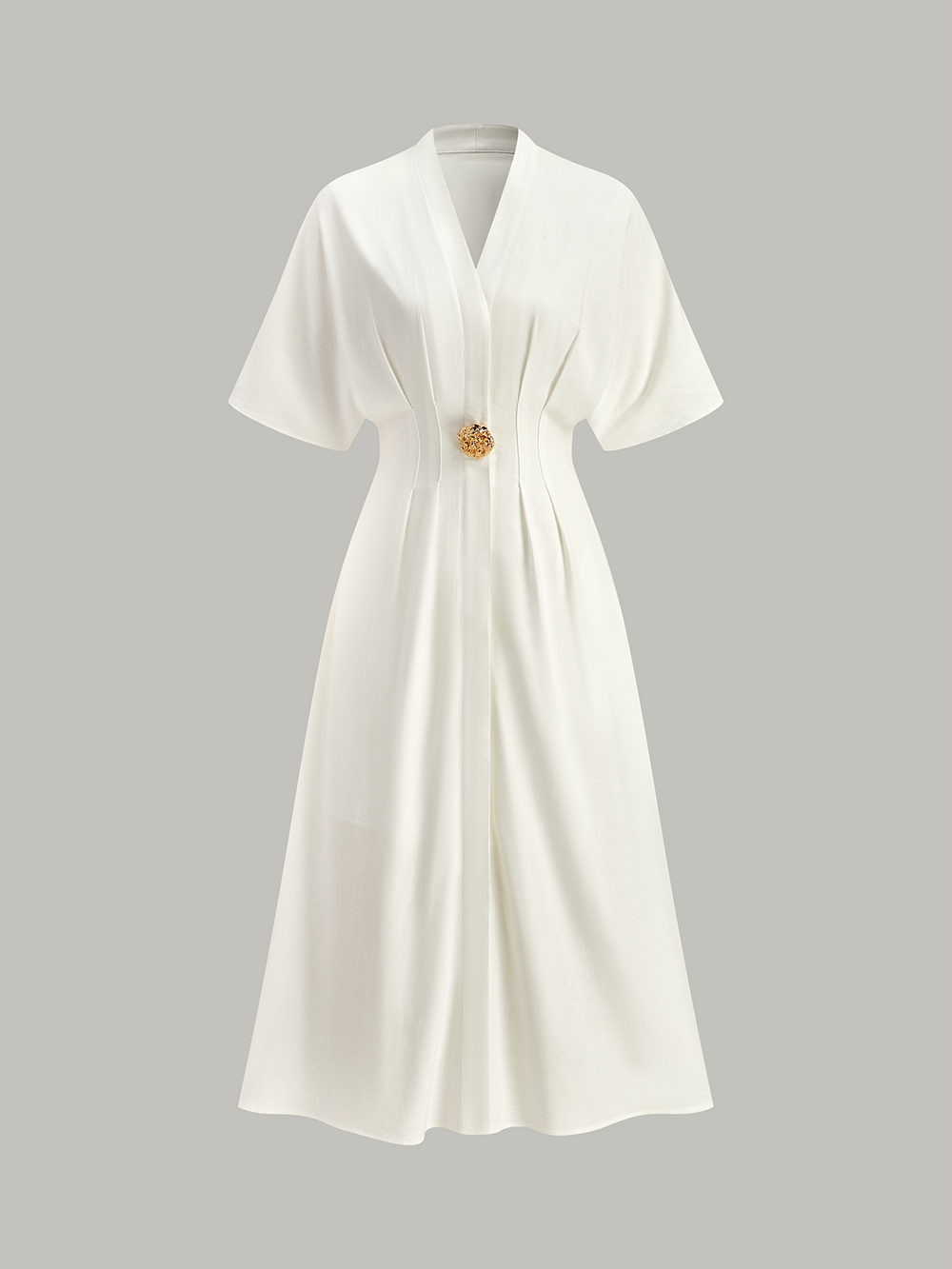 Metall-V-Ausschnitt-Mieder-Kleid