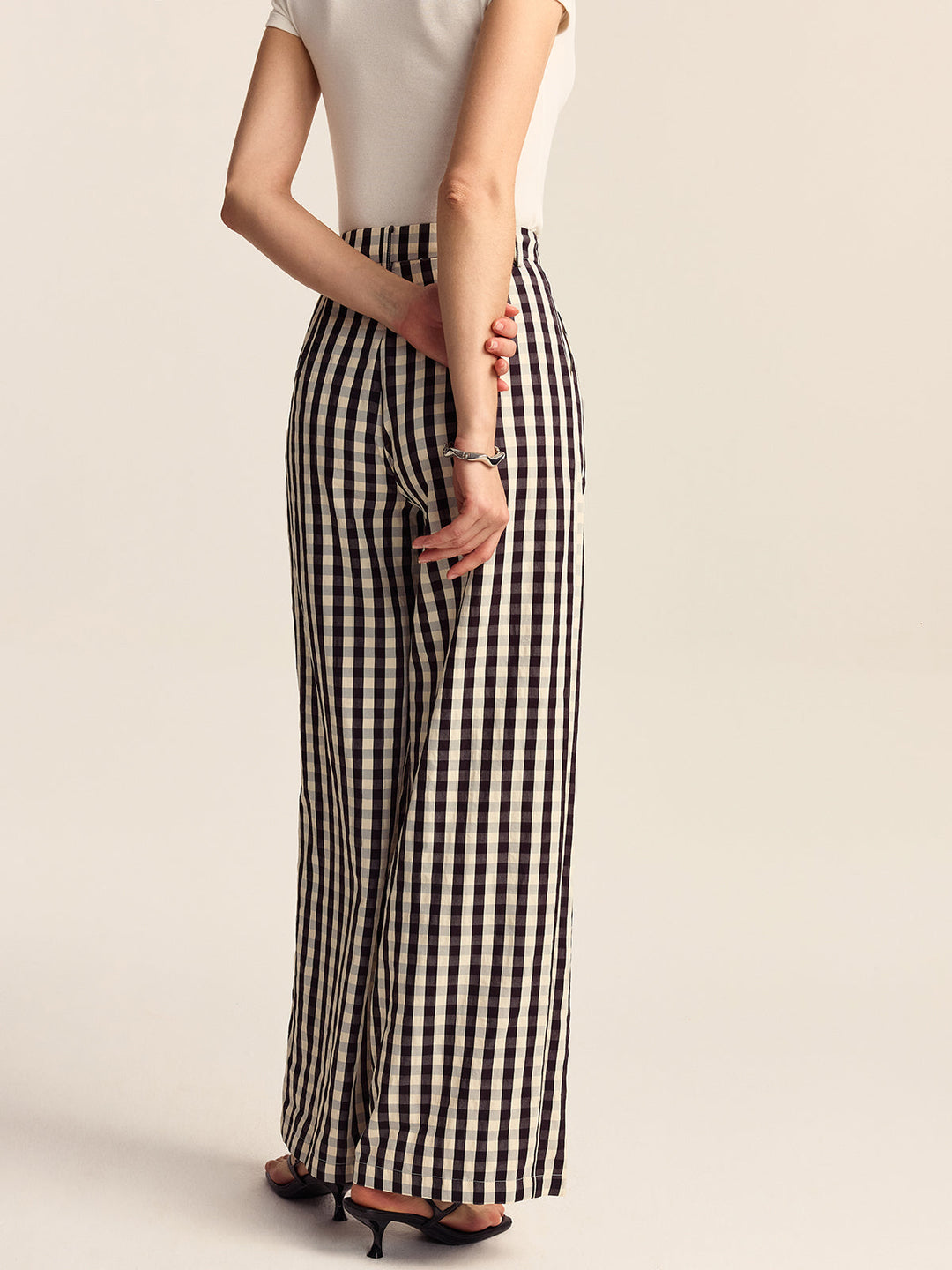 Gingham Marlenehose