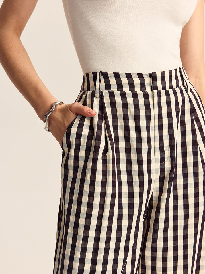 Gingham Marlenehose