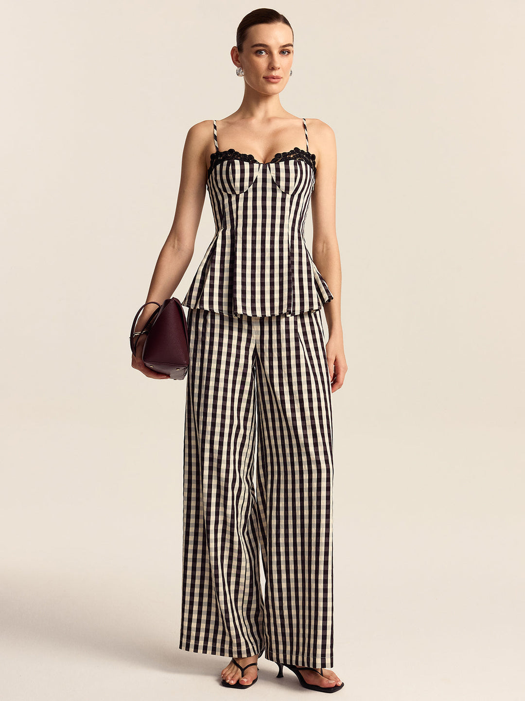 Gingham Marlenehose
