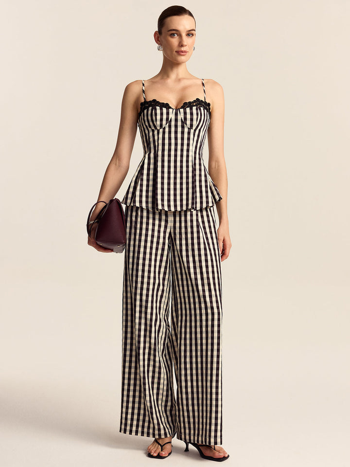 Gingham Marlenehose
