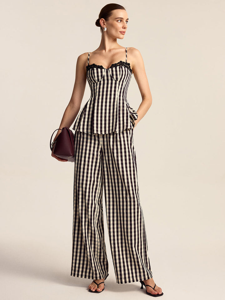 Gingham Marlenehose