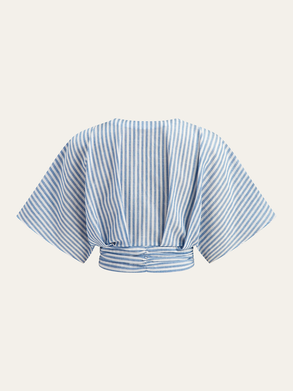 Gestreifte geraffte Metalldekor-Bluse