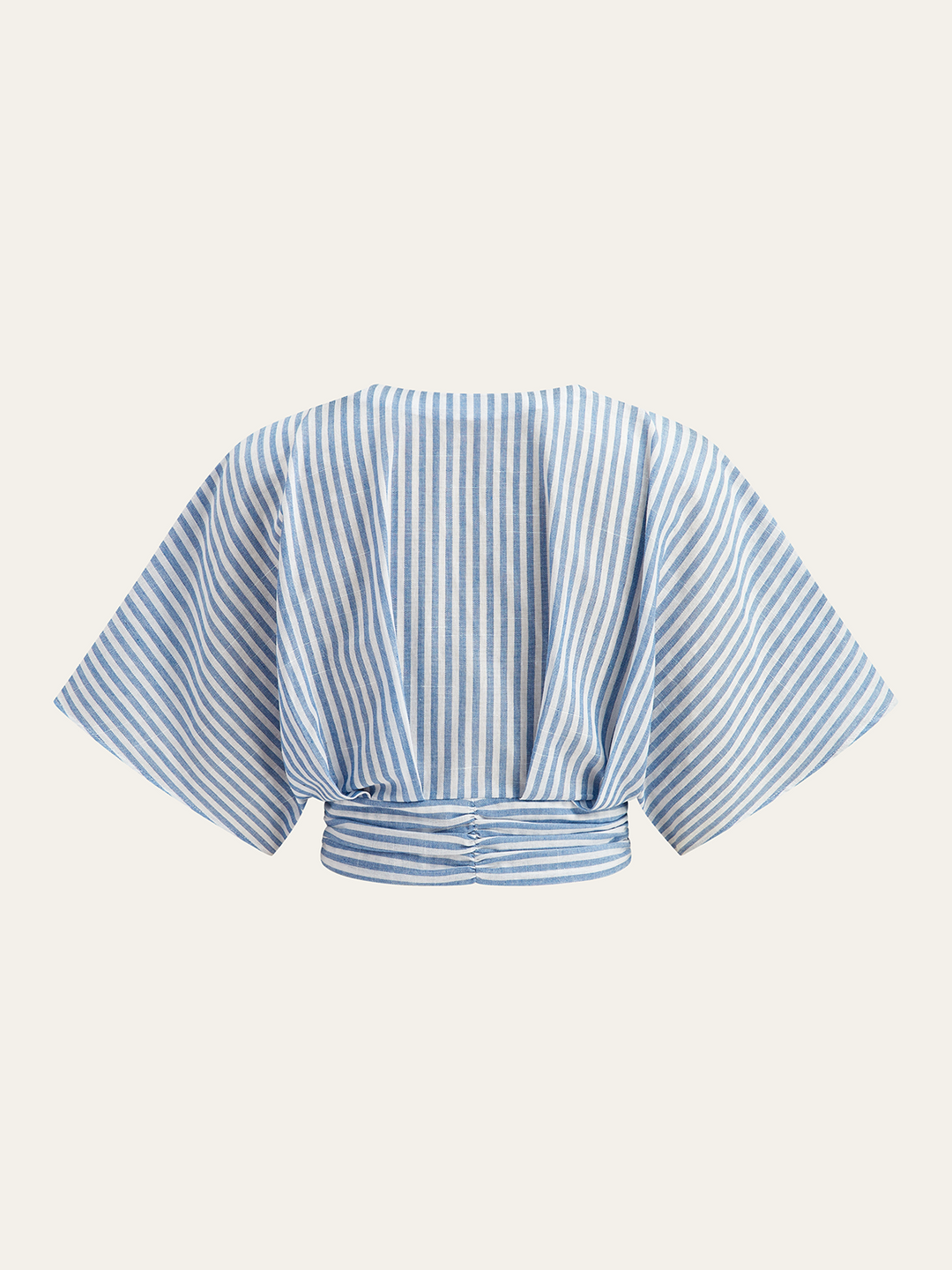 Gestreifte geraffte Metalldekor-Bluse