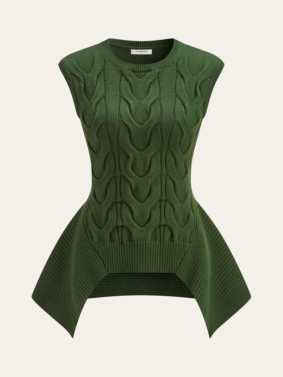 Cable Knit Peplum Sweater Weste