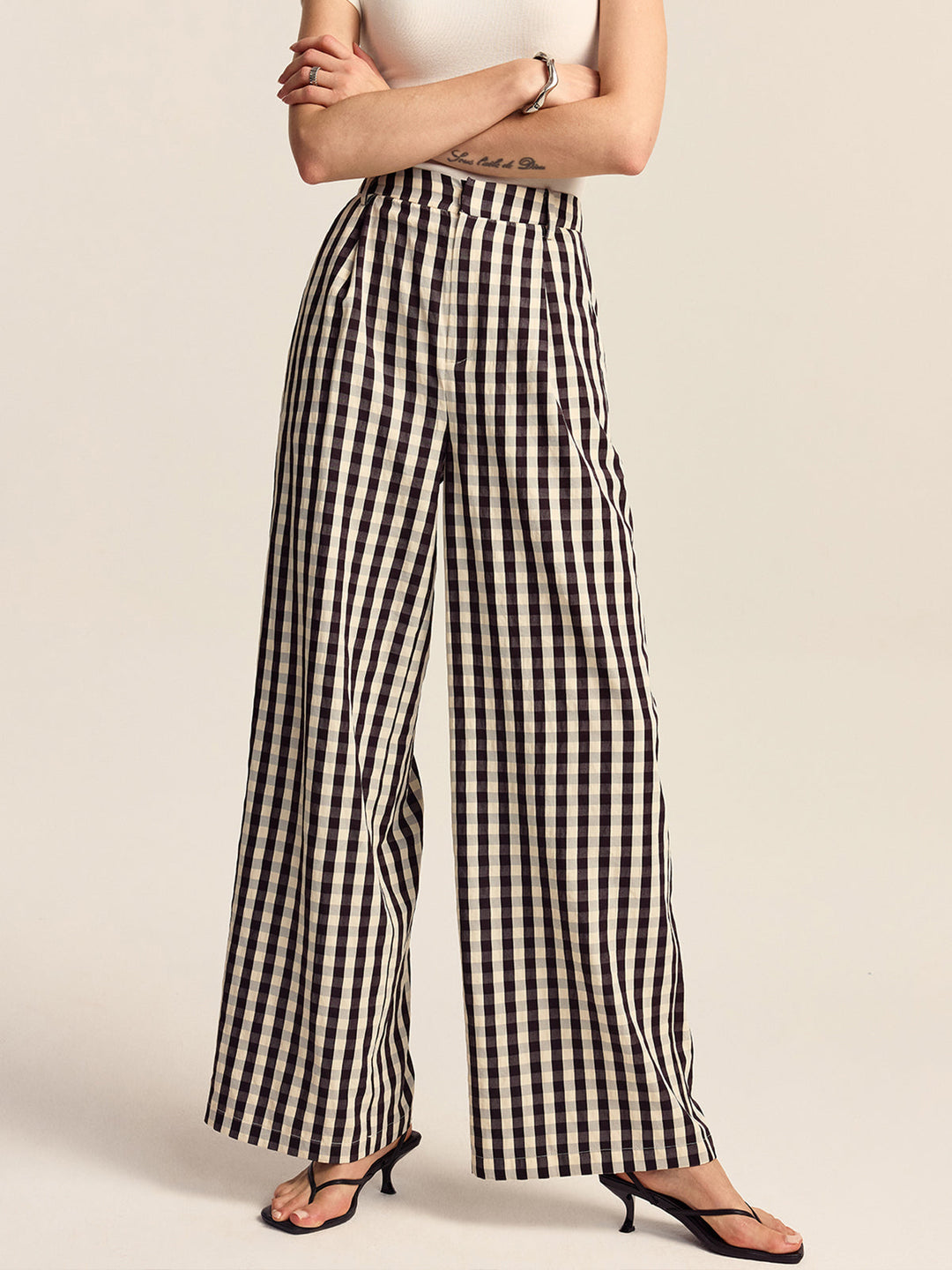 Gingham Marlenehose