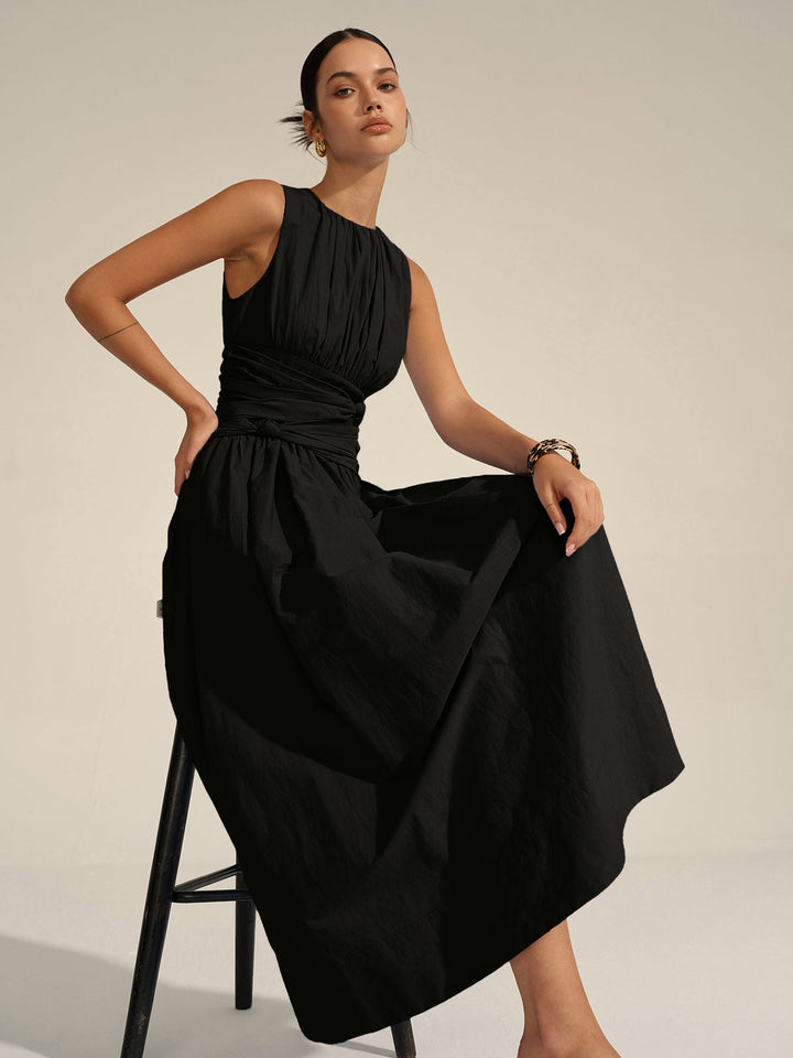 Maxikleid mit geraffter Taille