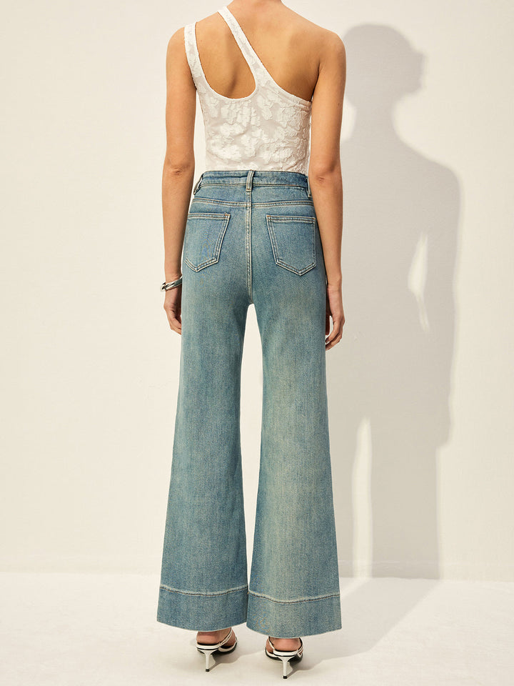 Mid-Waist-Jeans mit Taschen