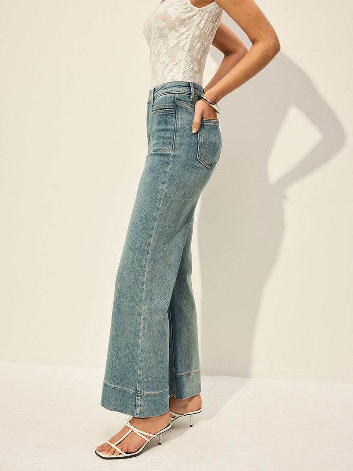 Mid-Waist-Jeans mit Taschen