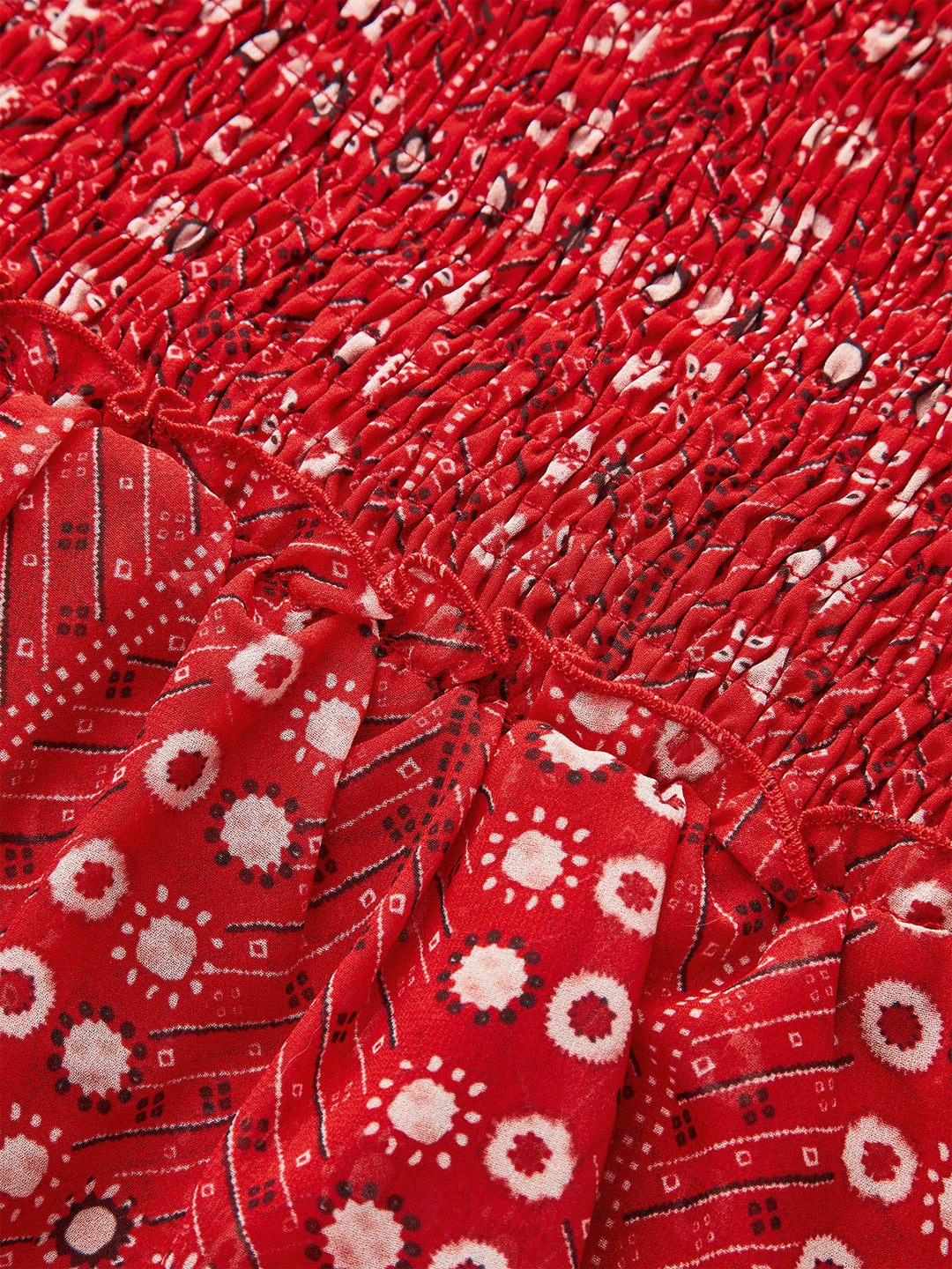 Boho Print Gerüschter Teller Minirock