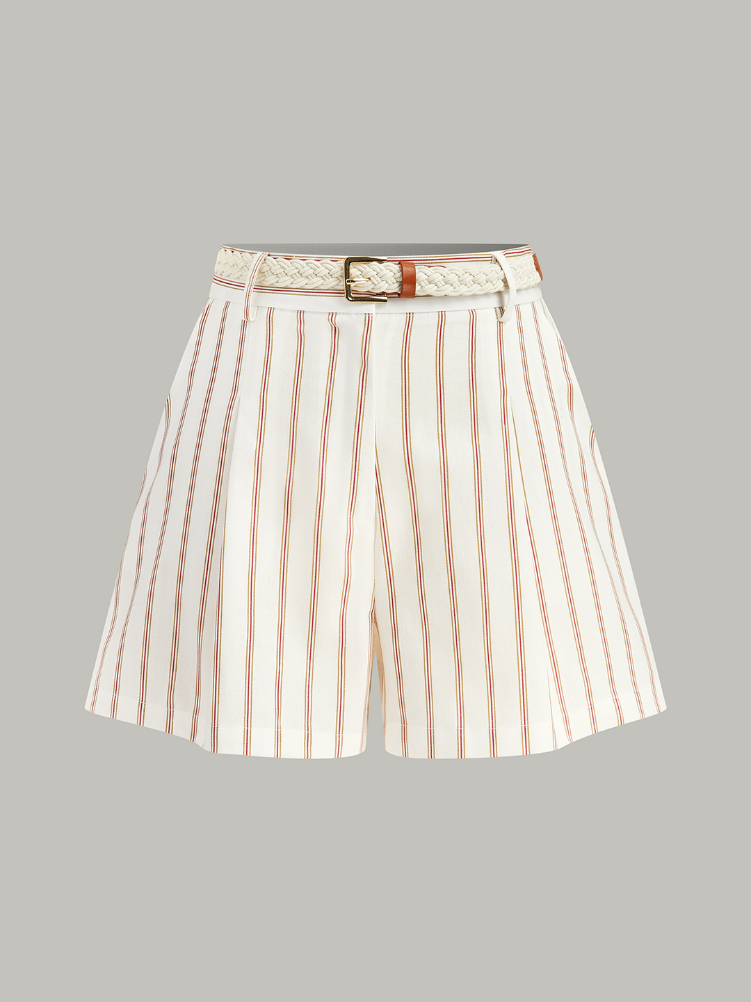 Gestreifte Shorts mit Gürtel Set