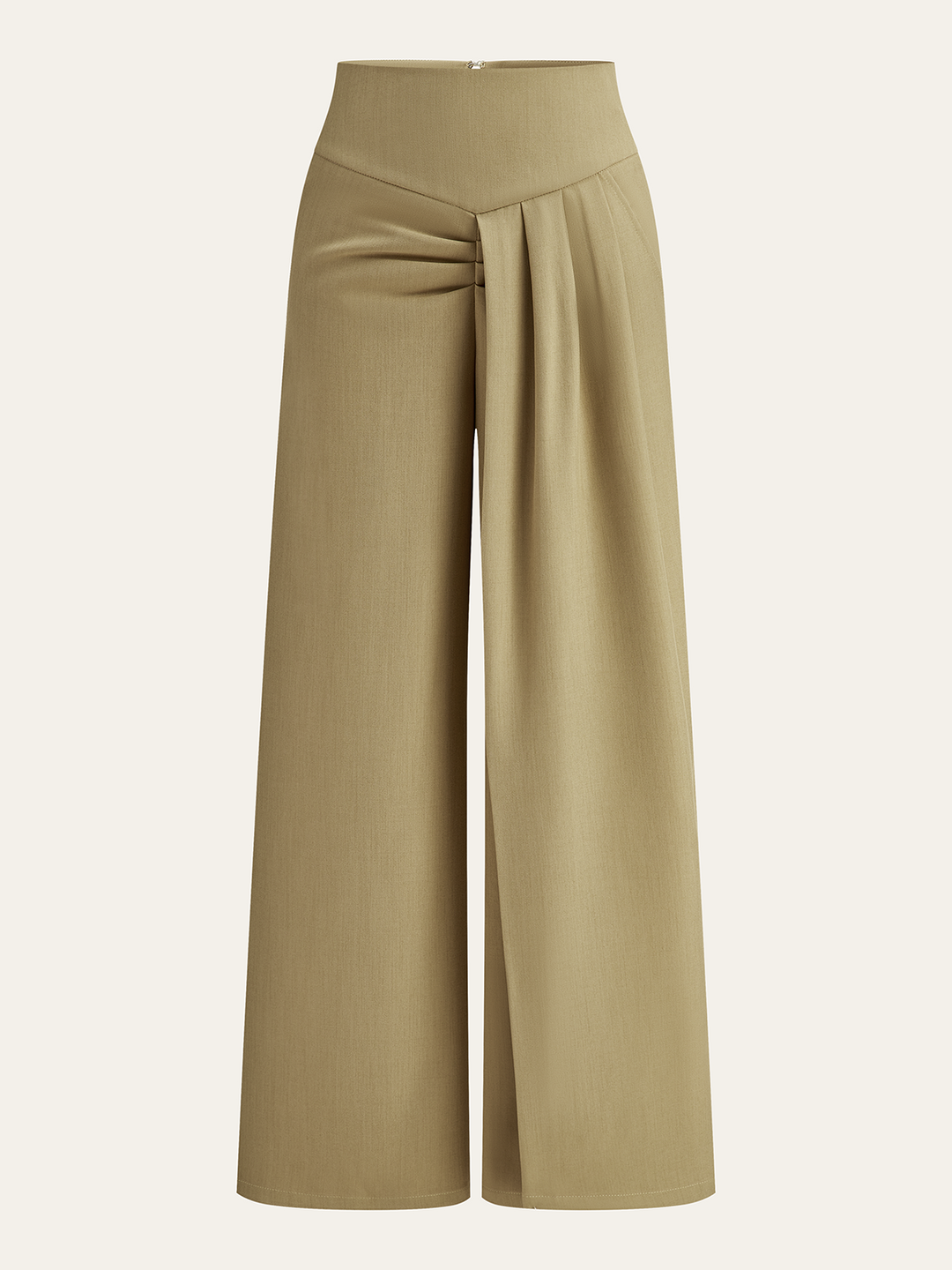 Asymmetrische Hose mit Raffung und hoher Taille