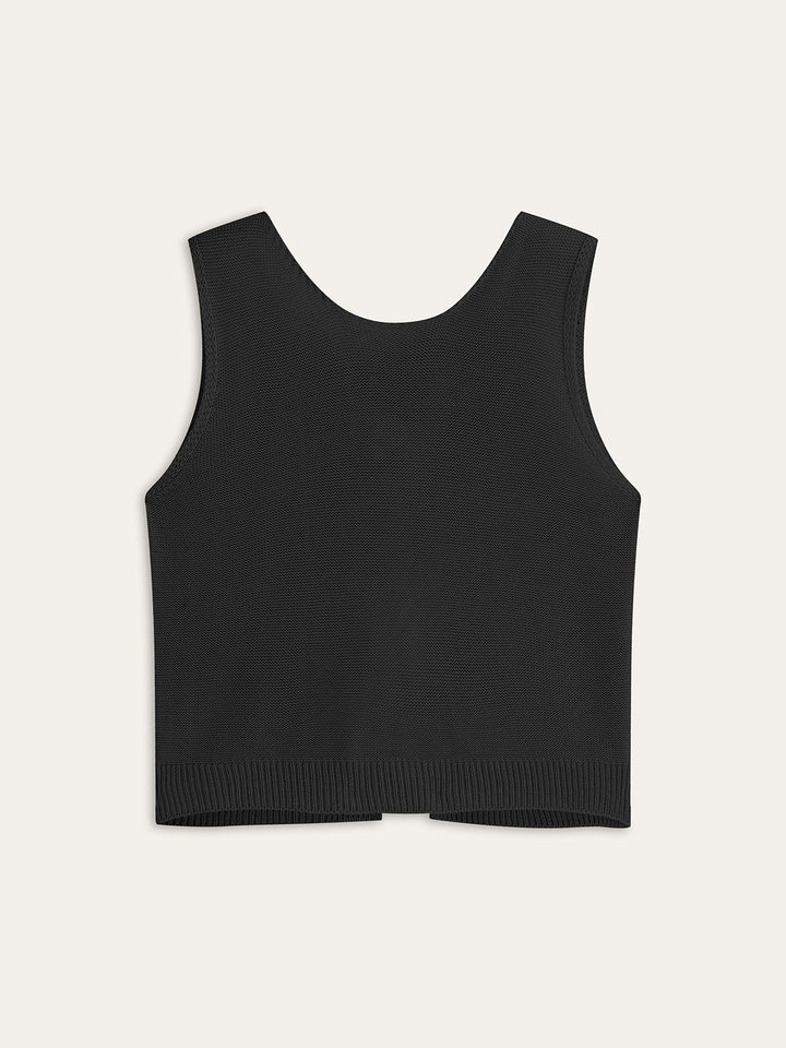 Bow Tie Wool Knit Top