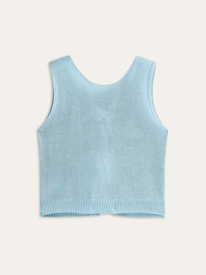 Bow Tie Wool Knit Top