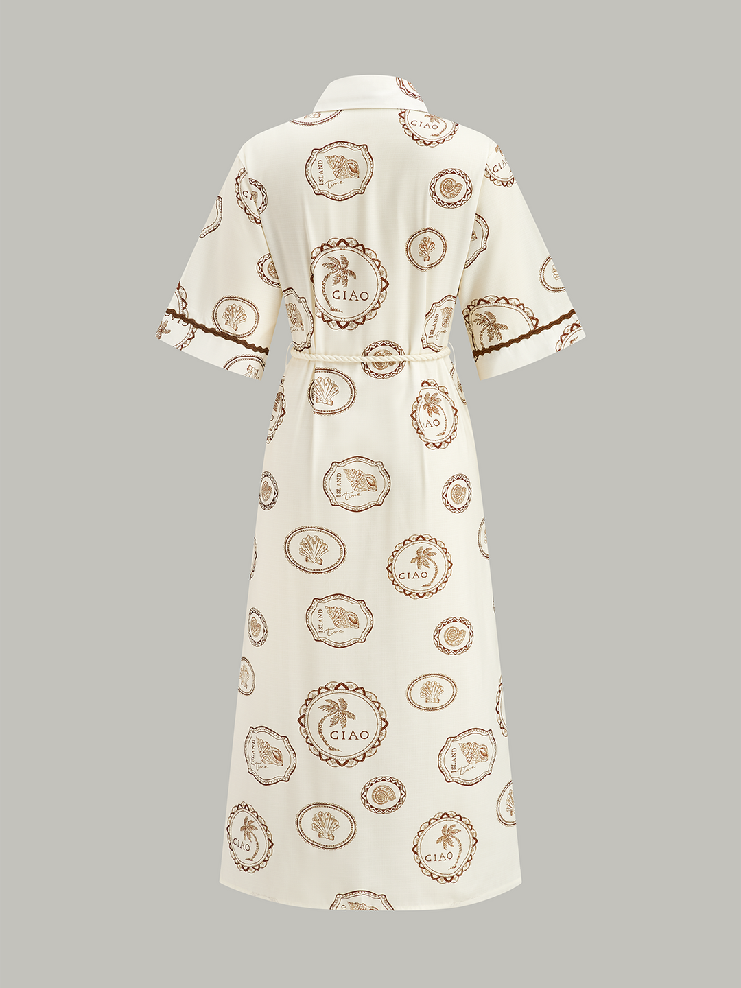 Bedrucktes Kleid mit Seilgürtel