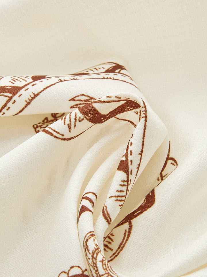 Bedrucktes Kleid mit Seilgürtel