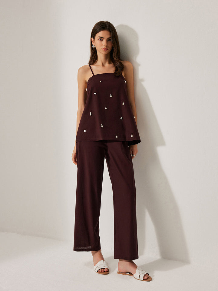 Baumwoll- & Leinen-Hosen-Set Mit Taschen