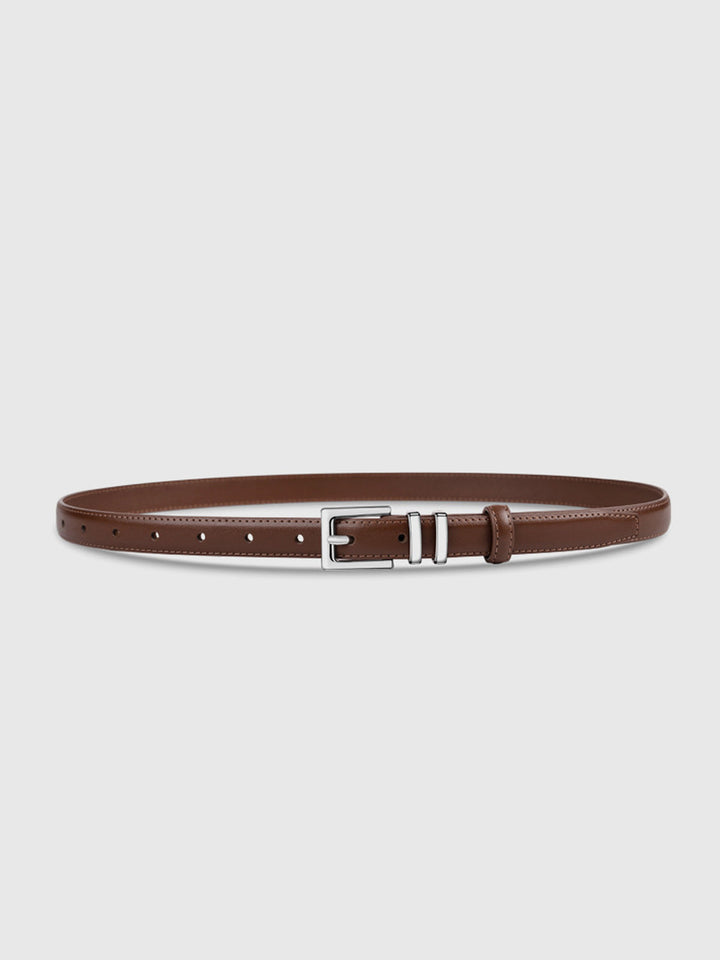 Schmaler Gürtel aus Vintage-Leder mit Schnalle