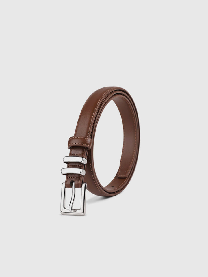 Schmaler Gürtel aus Vintage-Leder mit Schnalle
