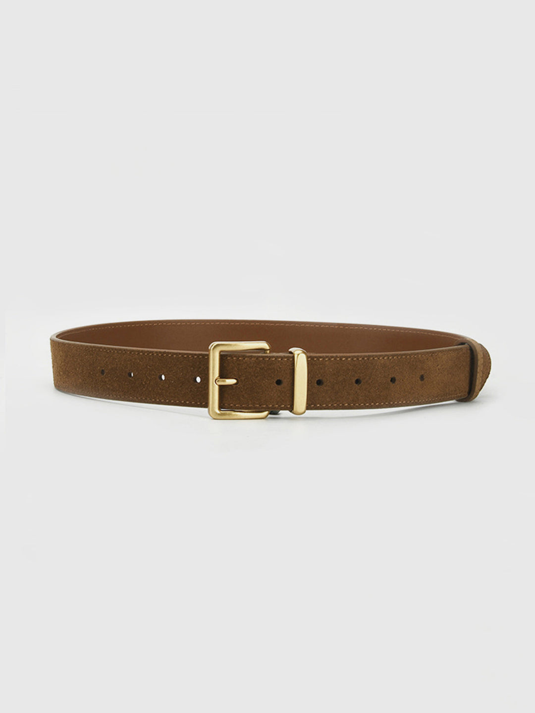 Goldene Gürtelschnalle Wildleder Gürtel
