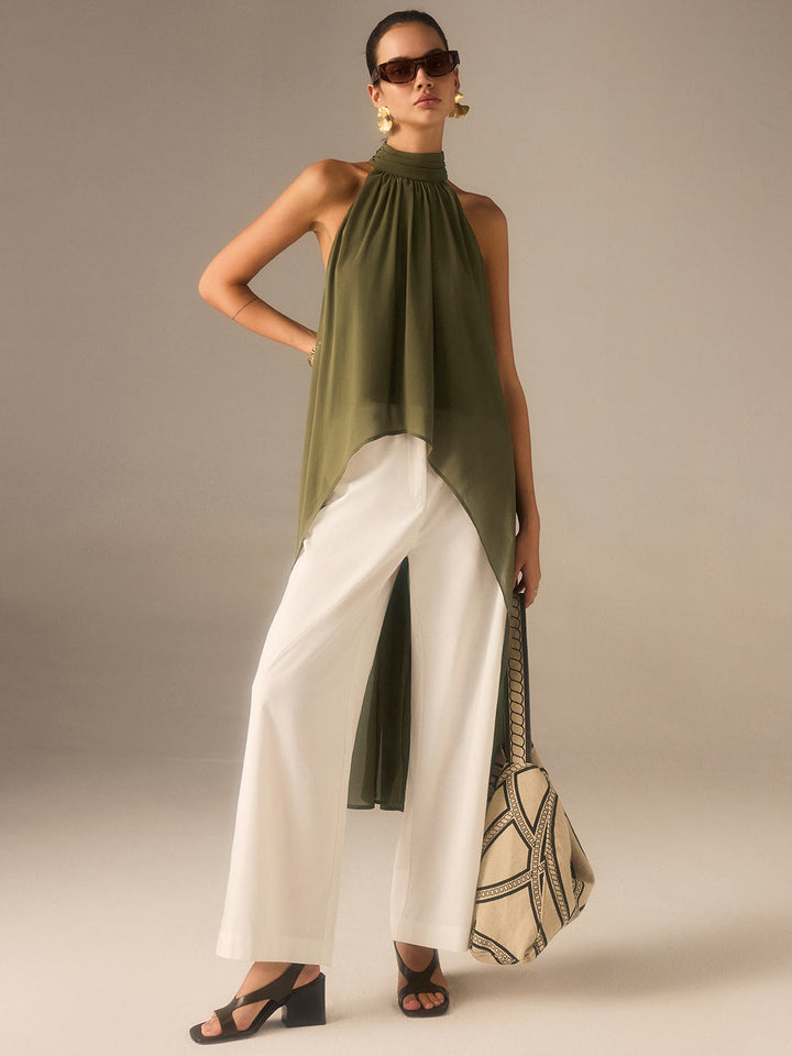 Halterrücken-Top aus Chiffon