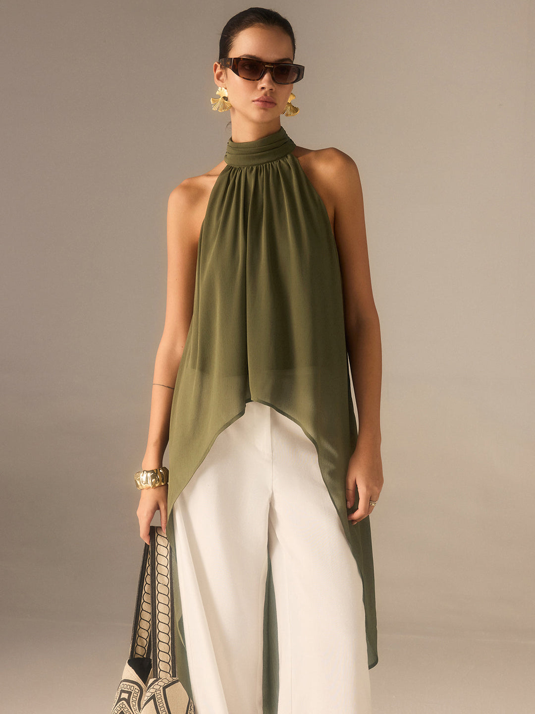 Halterrücken-Top aus Chiffon