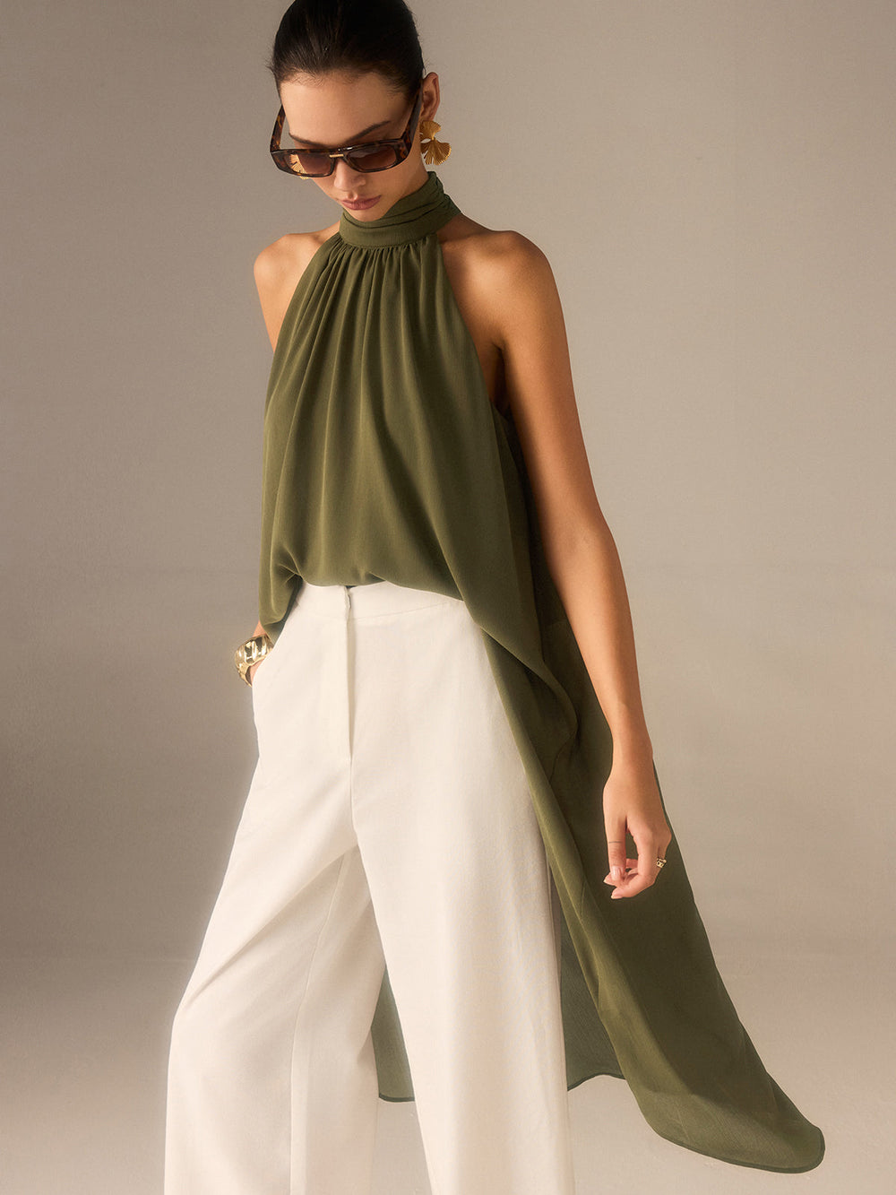 Halterrücken-Top aus Chiffon