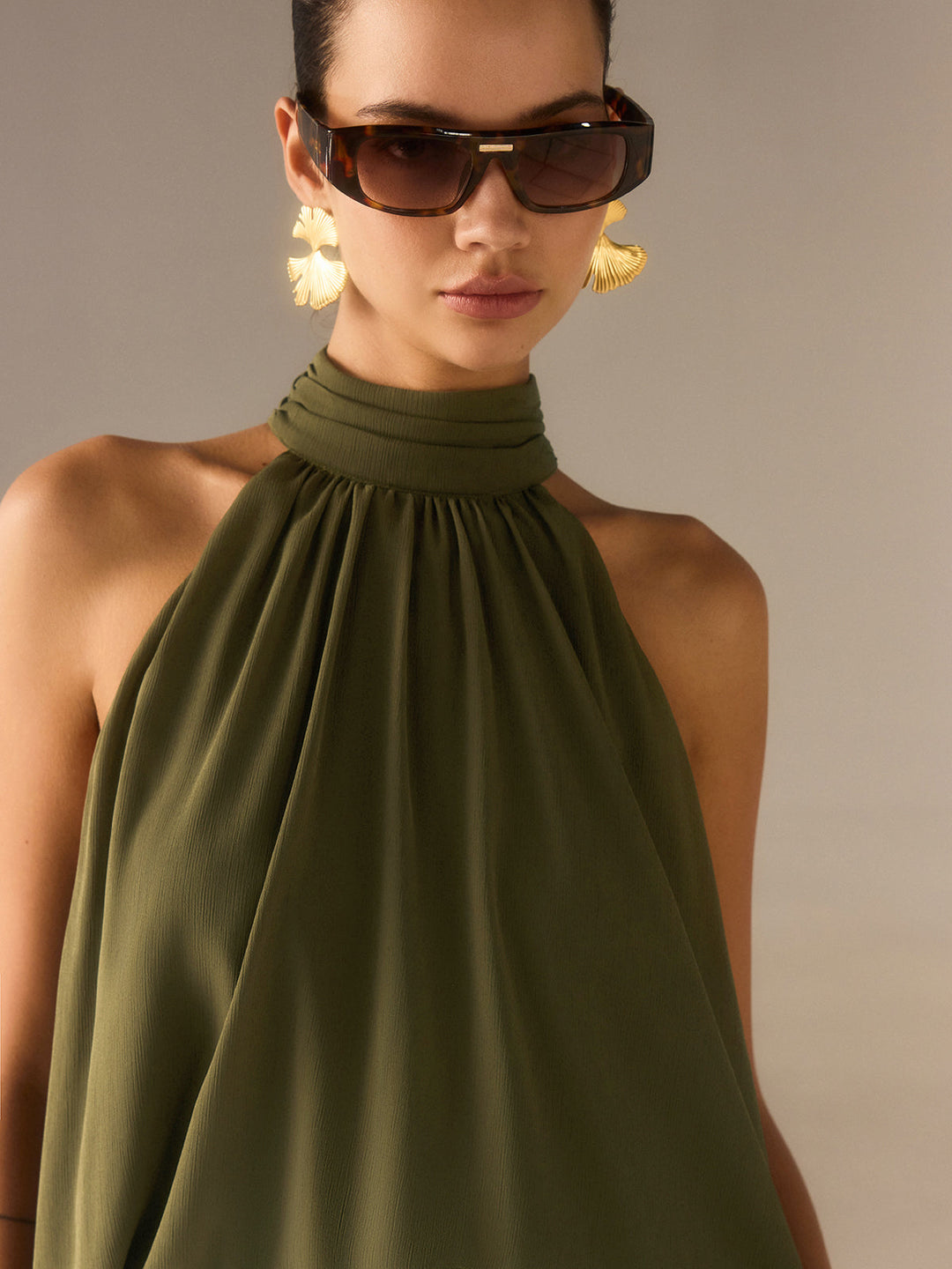 Halterrücken-Top aus Chiffon