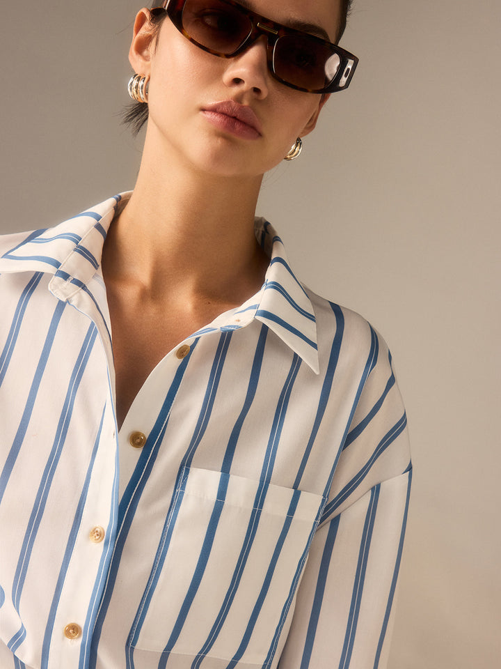 Oversized Gestreifte Hemdbluse