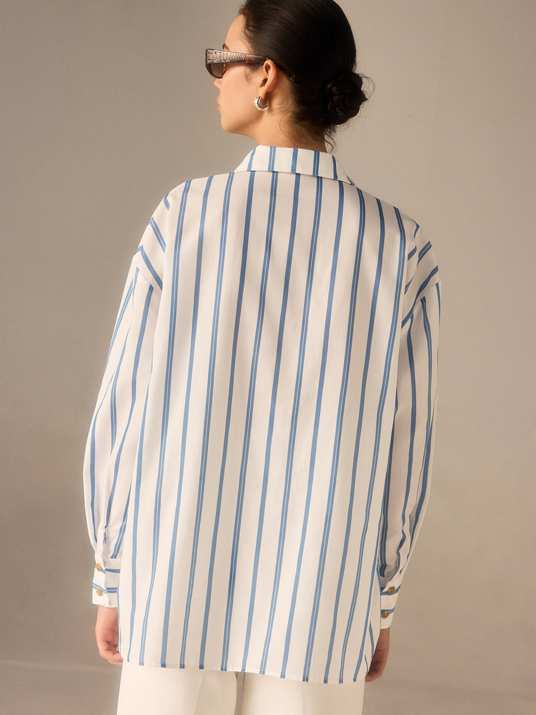 Oversized Gestreifte Hemdbluse