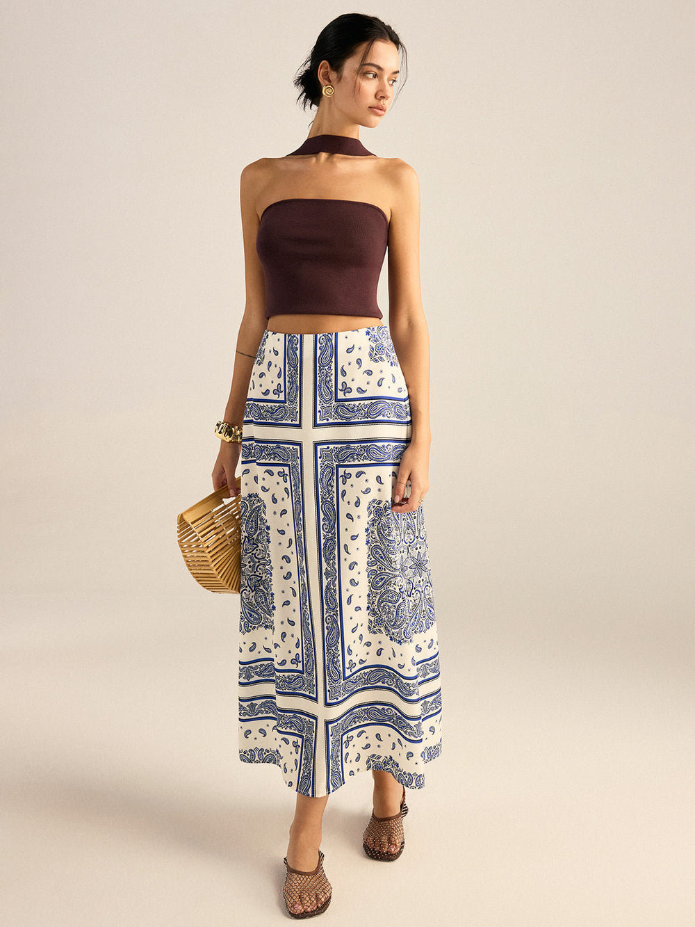 Paisley Print Maxirock
