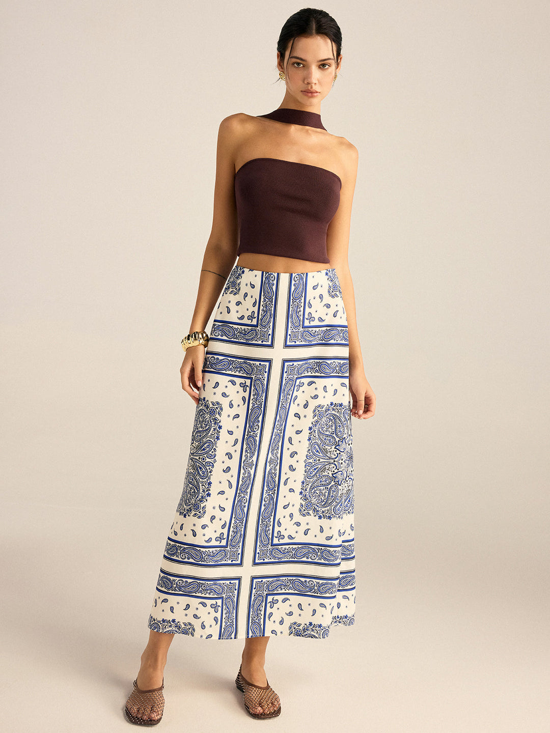 Paisley Print Maxirock