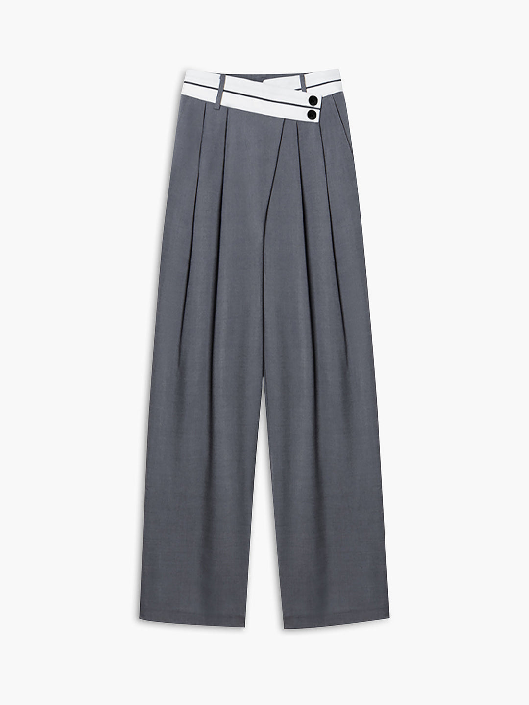Asymmetrische High-Waist-Hose mit breitem Bein