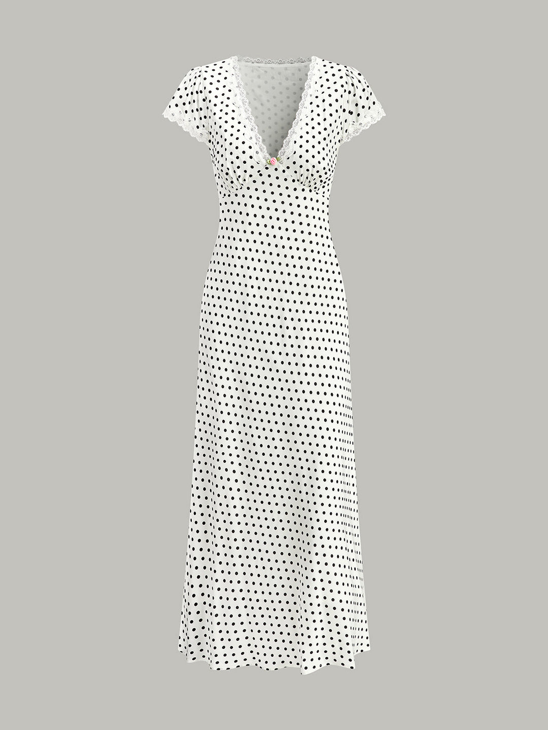 Kleid mit Polka-Dot-Spitzenbesatz