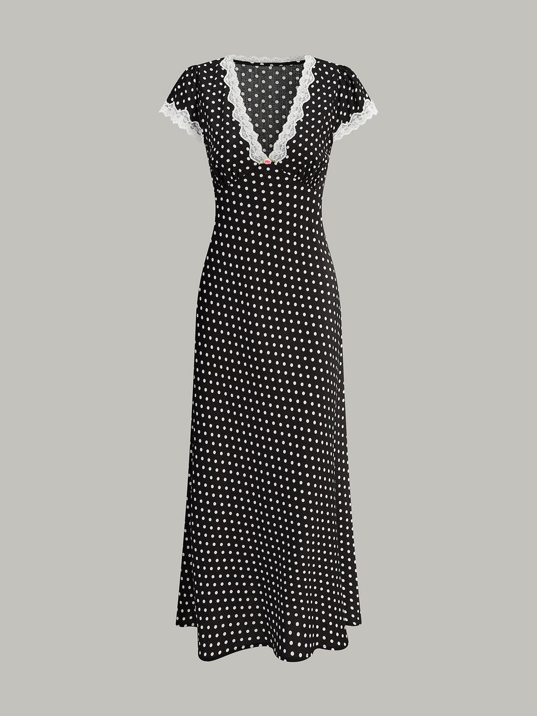 Kleid mit Polka-Dot-Spitzenbesatz