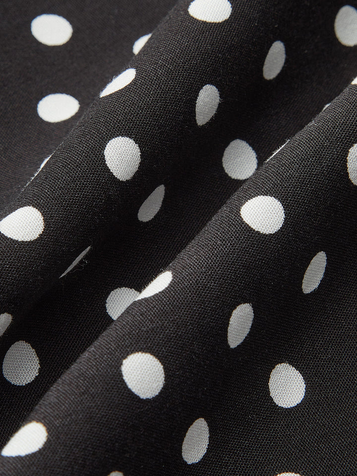 Kleid mit Polka-Dot-Spitzenbesatz