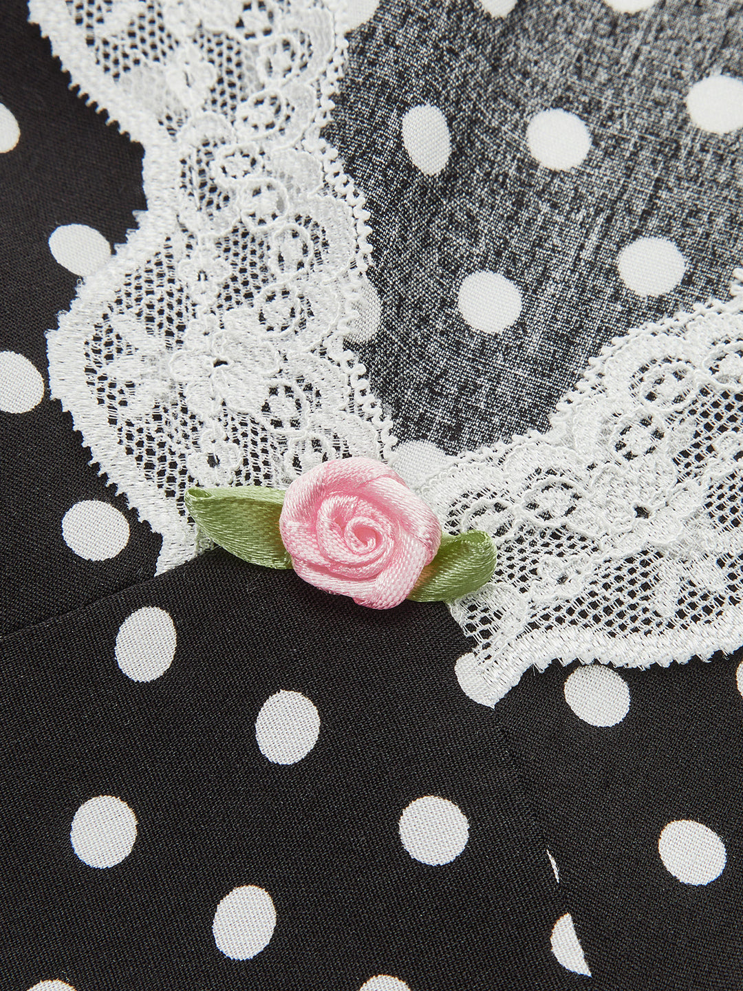 Kleid mit Polka-Dot-Spitzenbesatz