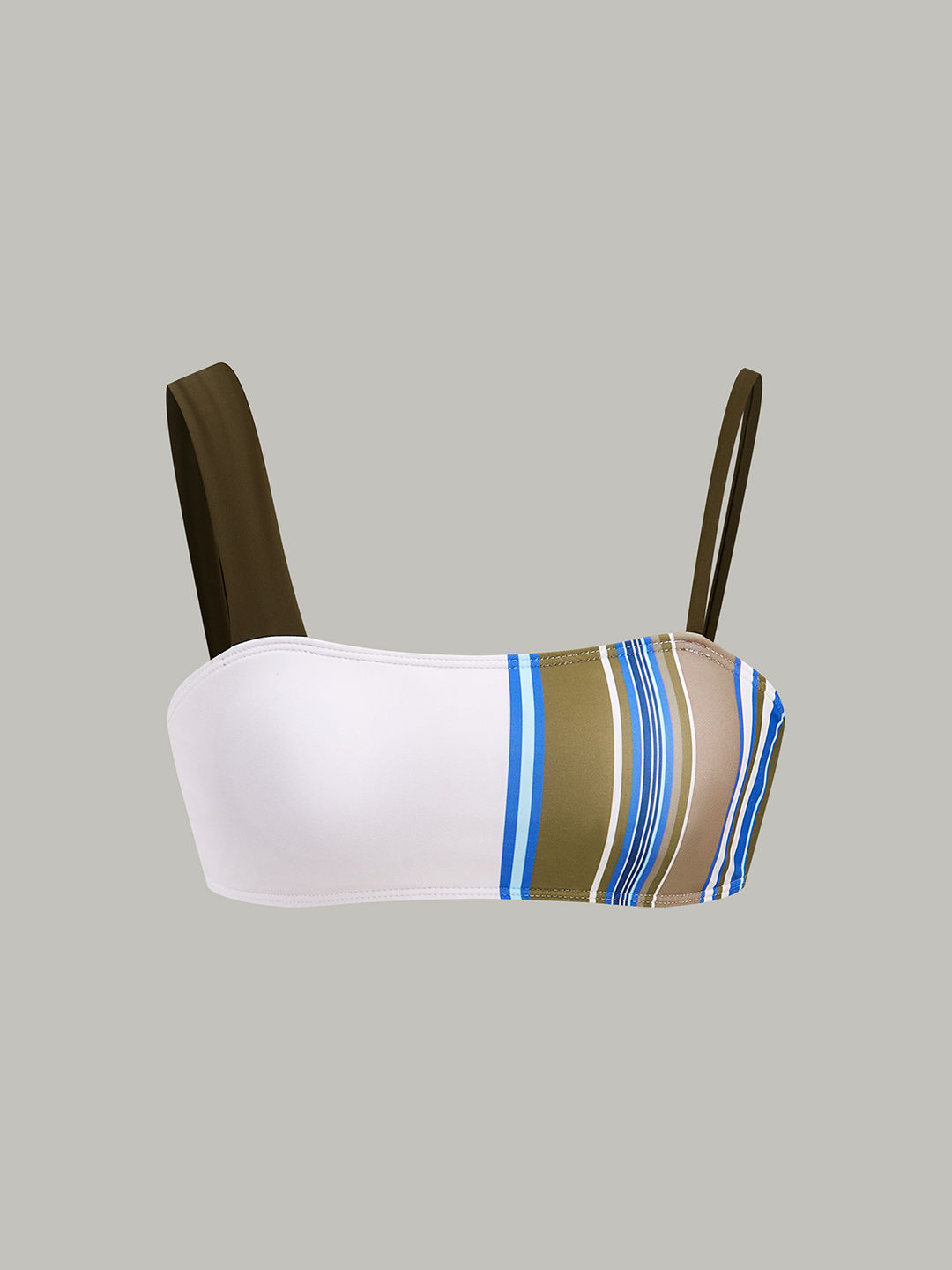Farbblock-Bikini-Oberteil mit Streifen