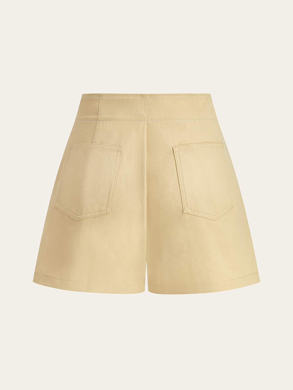 High-Waisted Button-Detail Wide-Leg Shorts