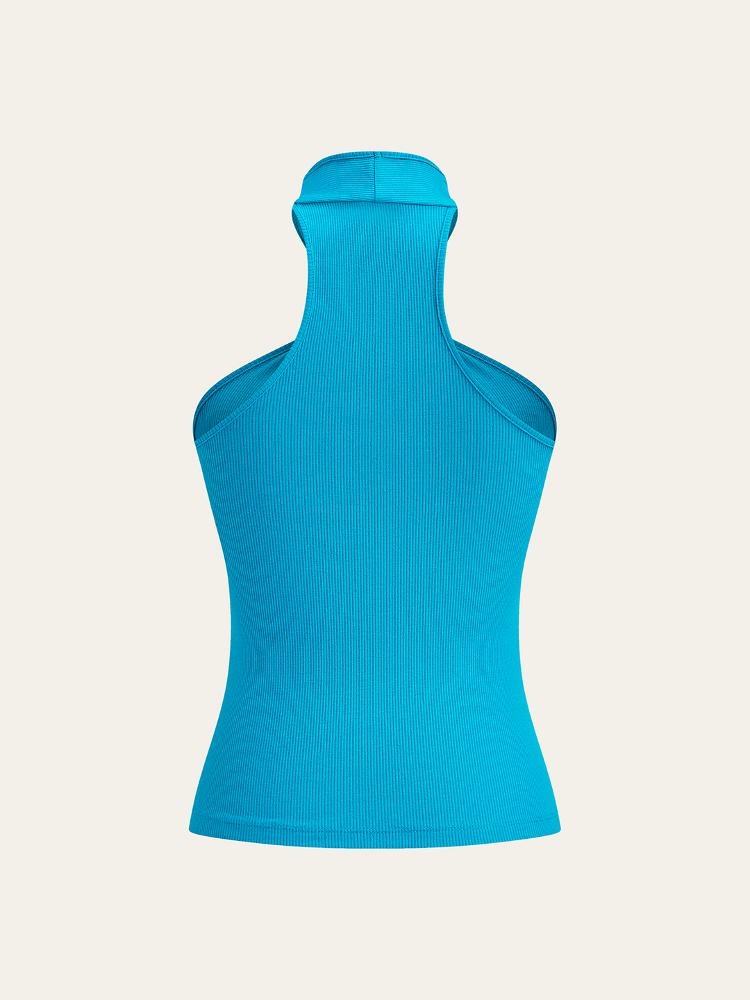 Rippstrick-Oberteil mit Neckholder und Knoten