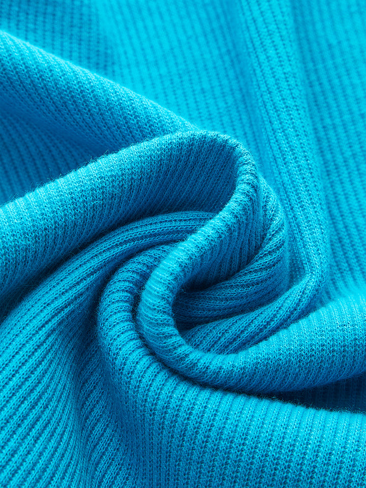 Rippstrick-Oberteil mit Neckholder und Knoten