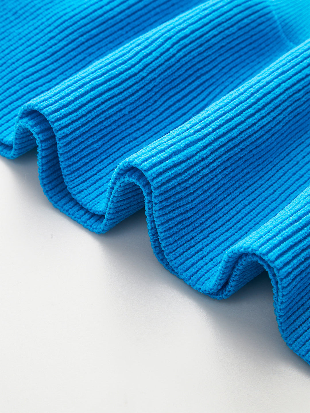Gerüschter Ärmel Schößchen Saum Strickoberteil