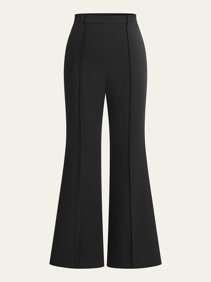 Dehnbare ausgestellte Hose mit Frontnähten