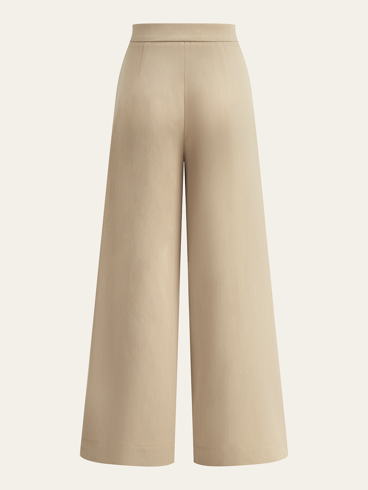 Plissierte Hose mit weitem Bein