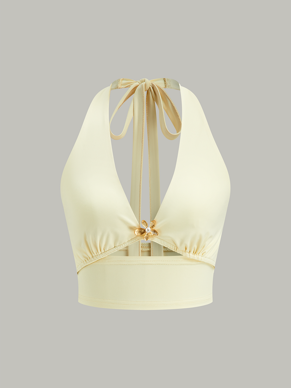 Halter Neck Crop Top und Mesh-Panel-Rock-Set