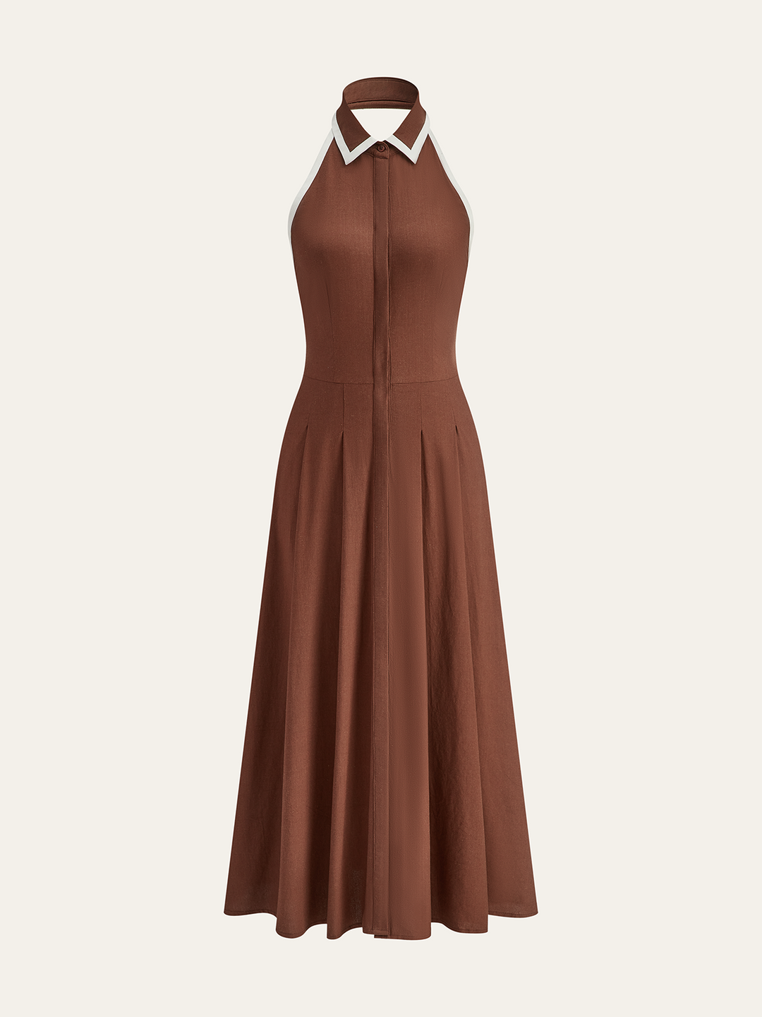 Bleidetailliertes Kleid mit Kragenbesatz