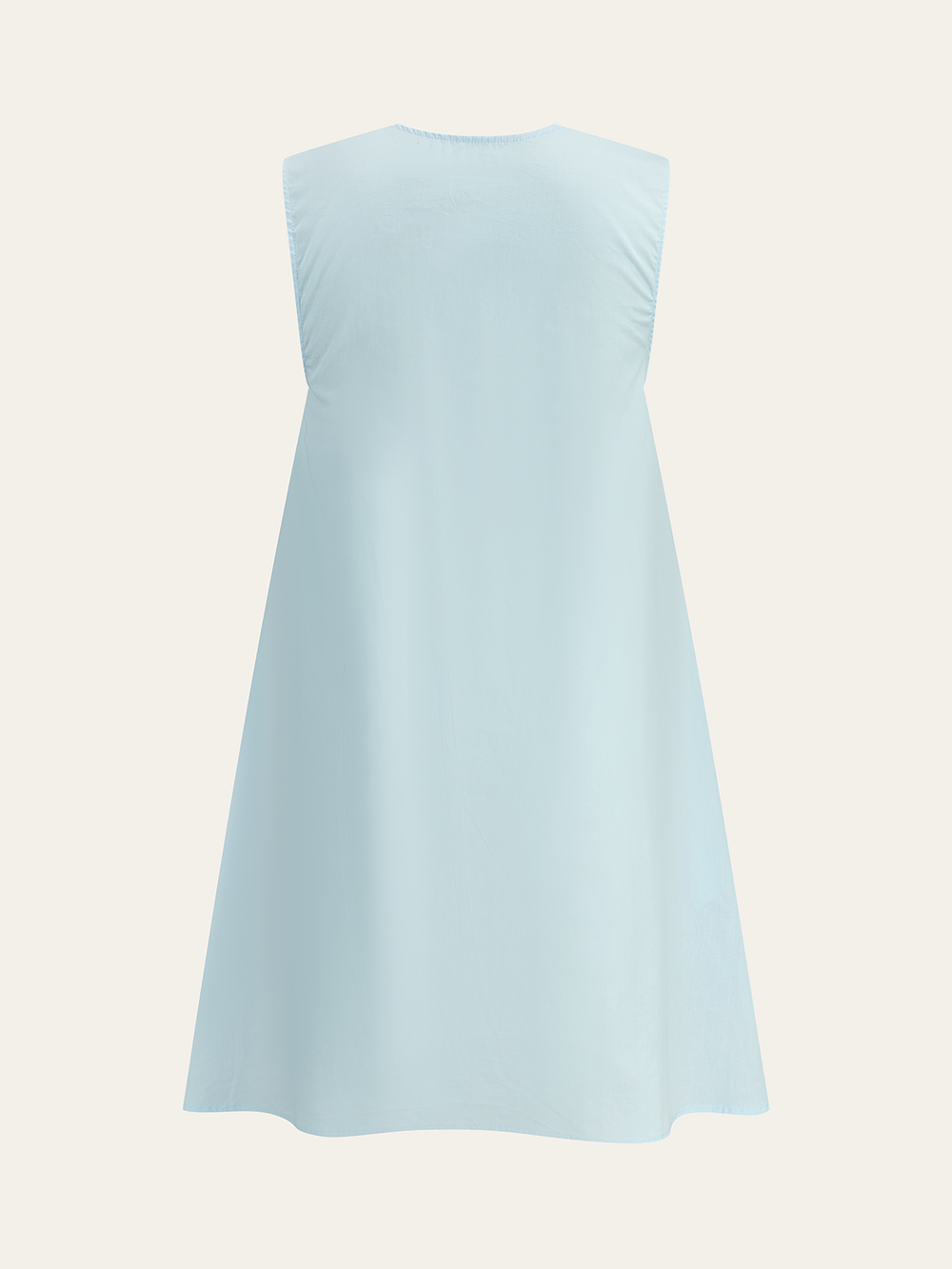 Baumwollkleid mit gerafftem Halsausschnitt