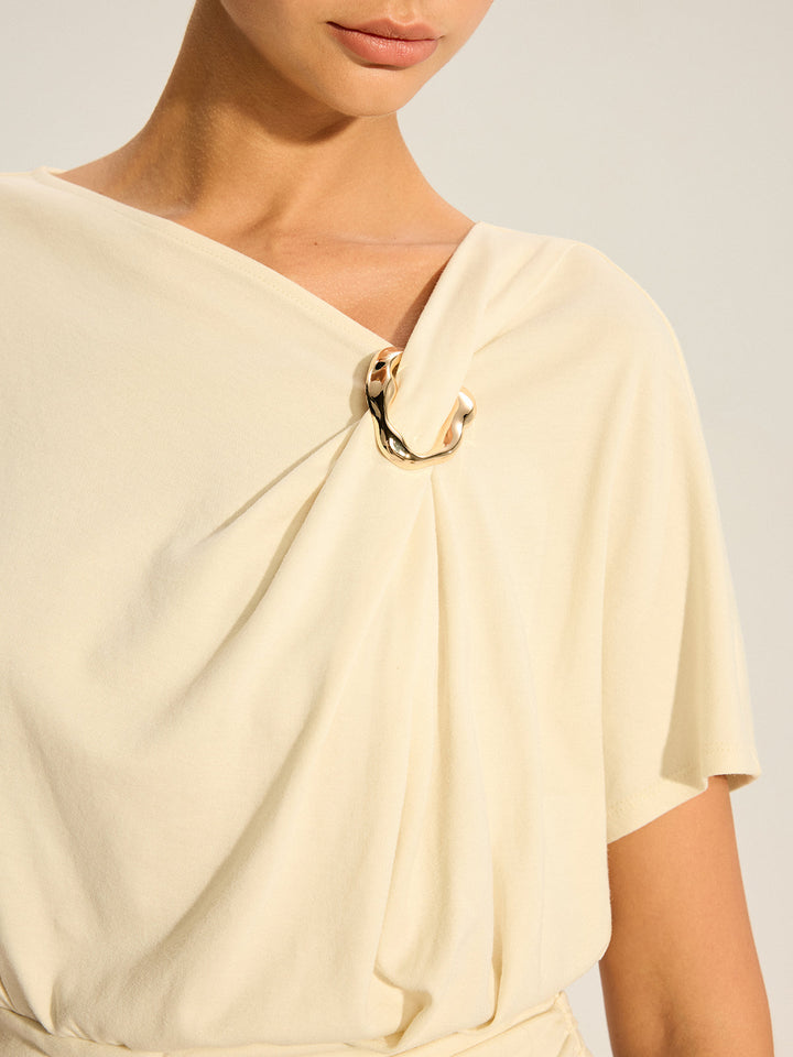 Asymmetrisches Drapierte Oberteil mit Ringdetail